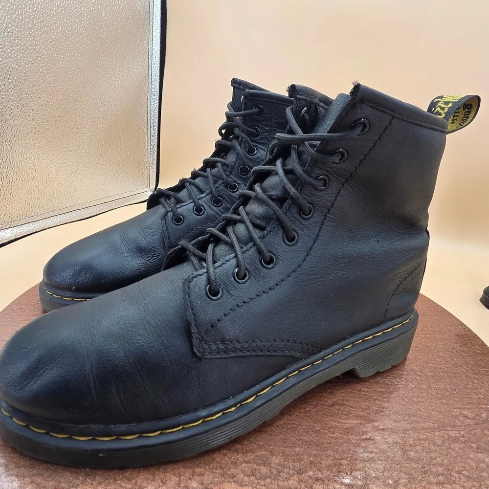 Dr. Martens 1460 J Black Leather Lace Up Side Zip Boots US L 5 M 4 EU 36